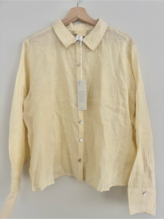 Calypso St. Barth Tops - NWT - Calypso St.Barth Pale Yellow Linen Button-Down Shirt